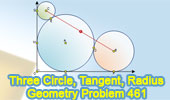 Problem 461: Three Circles, Tangent, Right Angle, Center, Distance, Measurement