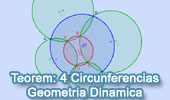 Teorema de las Cuatro Circunferencias con Geometría Dinámica: TracenPoche, Cuadrilatero Inscriptible, Puntos Cociclicos.