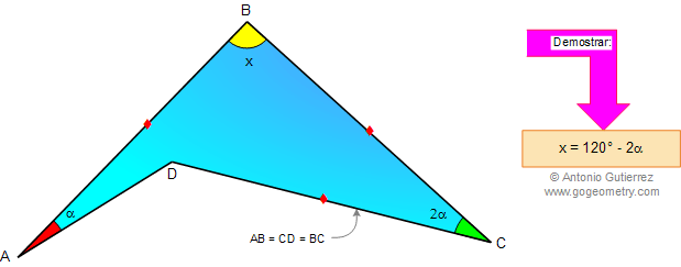 Problema 42: Cuadrilatero, triangulo, angulos