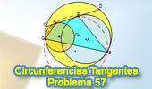  Problema de Geometría 57: Circunferencias, Tangentes, Cuerda, Puntos de tangencia, Cuadrilátero inscriptible.