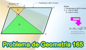 Problema de Geometría 165 (ESL): Paralelogramo, Trapecio, Diagonales, Triangulo, Área.