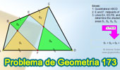 Problema de Geometría 173 (ESL): Cuadrilátero, Puntos medios de 2 lados, Triángulos, Suma de Áreas.