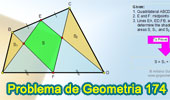 Problema de Geometría 174 (ESL): Cuadrilátero, Puntos medios de 2 lados, Triángulos, Suma de Áreas.