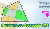 Problema de Geometría 175 (ESL): Cuadrilátero, Puntos medios de los lados, Suma de Áreas de Cuadriláteros Opuestos.