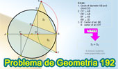 Problema de Geometría 192 (ESL): Circunferencia, Diámetro, Cuerda, Perpendicular, Arco, Area, Equivalencia.