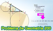 Problema de Geometría 200 (ESL): Triangulo Rectángulo, Hipotenusa, Inradio, Circunferencias Inscrita y Exinscritas, Puntos de Tangencia, Tangentes, Congruencia.