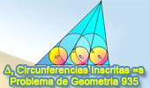 Problema de Geometría 935 (English ESL): Triangulo, Cevianas, Circunferencias Inscritas Iguales