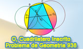 Problema de Geometría 938 (English ESL): Cuadrilátero Inscrito, Circunferencia, Circuncírculo, Circuncentro, Distancia, Relaciones Métricas