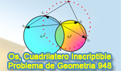 Problema de Geometría 948 (English ESL): Circunferencias Secantes, Líneas Secantes, Cuadrilátero Inscriptible, Puntos Cocíclicos