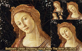 Botticelli: Detail Showing Venus from Primavera and Golden Rectangles, Droste Effect