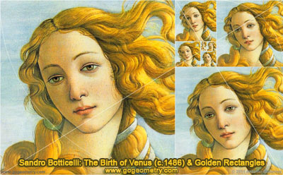Sandro Boticelli: The Birth of Venus (c. 1486) and Golden Rectangles