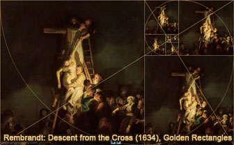 Rembrandt: The Descent from the Cross (1634). Golden Rectangles