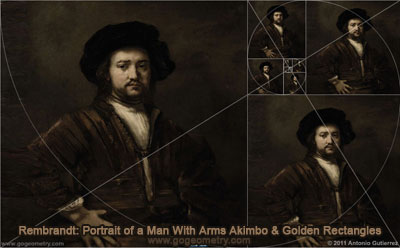 Rembrandt: 'Portrait of a Man With Arms Akimbo' (1658) and Golden Rectangles