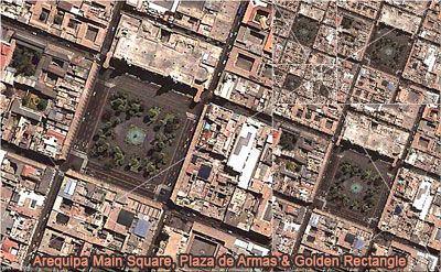 Arequipa Main Square, Plaza de Armas, Peru, Golden Rectangle