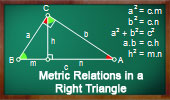  Metric Relations in a Right Triangle, Theorems and Problems.