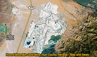 Round Mountain Gold Mine, Nye County, Nevada, Map and News
