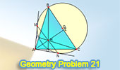 Problema 21: Triángulo acutángulo, Ortocentro, Diámetro, Tangente, Colineal. 