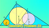 Problema 22: Triángulo rectangulo, Altura, Perpendicular, Inradios. 