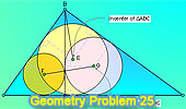 Problema 25: Triángulo rectangulo, Altura, Recta que une los Incentros. 