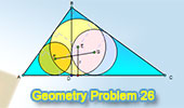 Problema 26: Triángulo rectángulo, Altura, Recta que une los Incentros, Inradio. 