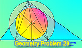 Problema 29: Triángulo rectángulo, Altura, Bisectriz, Incentro, Circuncentro, Inradio. 