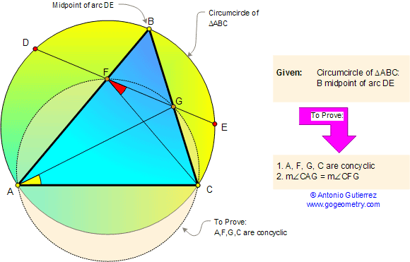 Proposed Geometry Problem 67: Triangle, Circumcircle, Angles, Concyclic