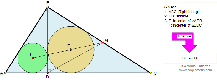 Triangulo Rectángulo, Altura, Incentro, Congruencia, Triangulo Isósceles
