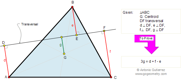 Triangle, Midpoints, Exterior line