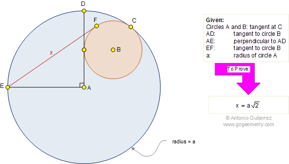 Radius Of Circle. If EF is tangent to circle B,