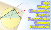  Problem 294: Right triangle, Circumcenter, Excenter, Hypotenuse.