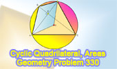 Problem 330. Cyclic quadrilateral, Perpendicular diagonals, Area, Circumcenter.