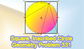  Problem 331. Square, Point on the Inscribed Circle, Tangency Points.