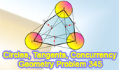  Problem 345. Equal circles, Tangents, Concurrency, Hexagon, Semiperimeter.