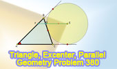  Problem 380. Triangle, Excenter, Parallel to a side, Angle, Congruence.