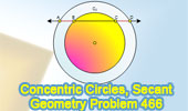 Problem 466: Concentric Circles, Secant, Congruence, Measurement