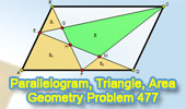Problem 477: Parallelogram, Triangle, Quadrilateral, Area