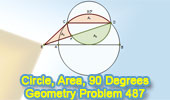 Problem 487: Intersecting Circles, Area, Diameter, Parallel, 90 Degrees