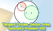 Problem 490. Tangent Circles, Arc, Radius, Circular Sector, Area