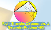Problem 493. Right Triangle, Circumcircle, Perpendicular, Chord.