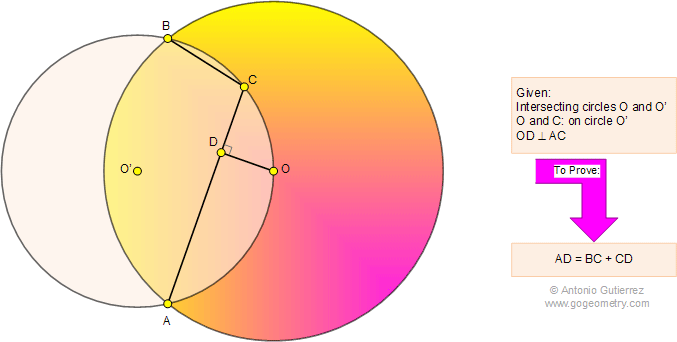 Intersecting Circles, Chord, Perpendicular