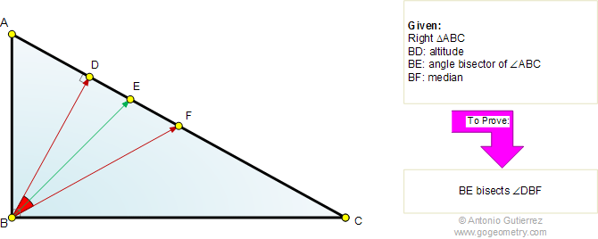 Right triangle, Altitude, Angle bisector, Median