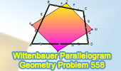  Problem 558: Quadrilateral, Trisection, Sides, Wittenbauer Parallelogram, Area.