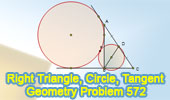  Problem 572: Right triangle, Median, Circle, Diameter, Excircle, Tangent.