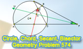  Problem 574: Circle, Chord, Secant, Angle Bisector, Perpendicular.