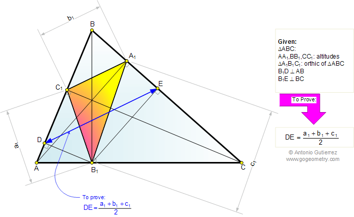 Orthic triangle, semiperimeter, perpendicular, congruence