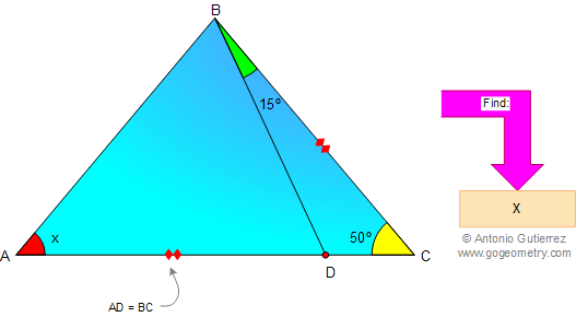 Problem 12: Triangle, Cevian, Angles, Congruence. 
