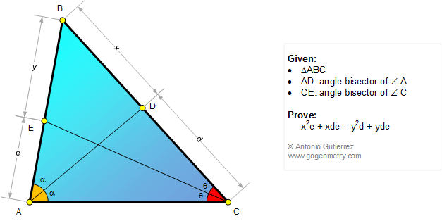 Infographic Geometry Problem 1177: Triangle, Two Angle Bisectors, Metric Relations