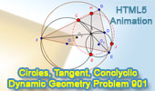 Problema de Geometría 901 (ESL): Circunferencias Secantes, Tangente Común Exterior, Triangulo, Puntos Cocíclicos