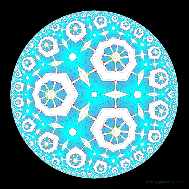 Geometric Art: Hyperbolic kaleidoscope of problem 923 using iPad Apps