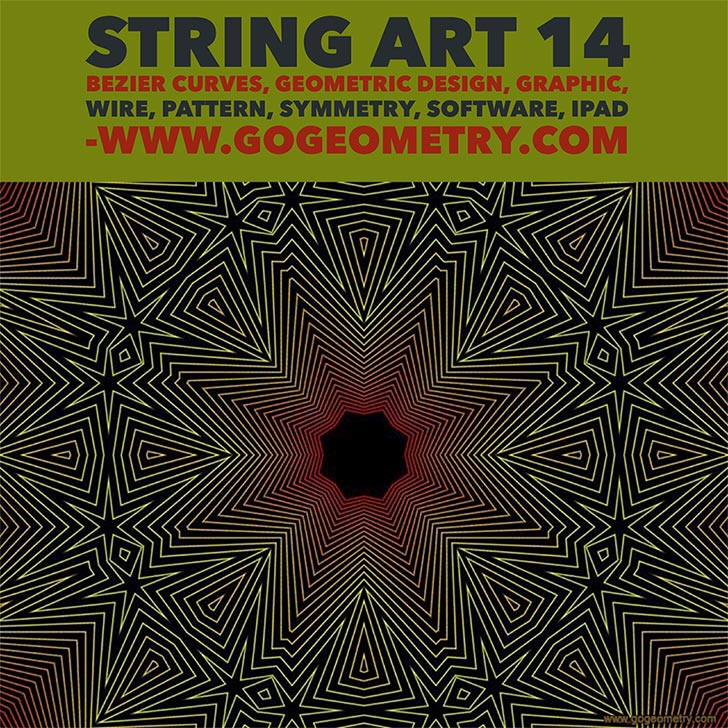 String Art 14: Bzier curves, Typography, Geometric Pattern, Symmetry, Software